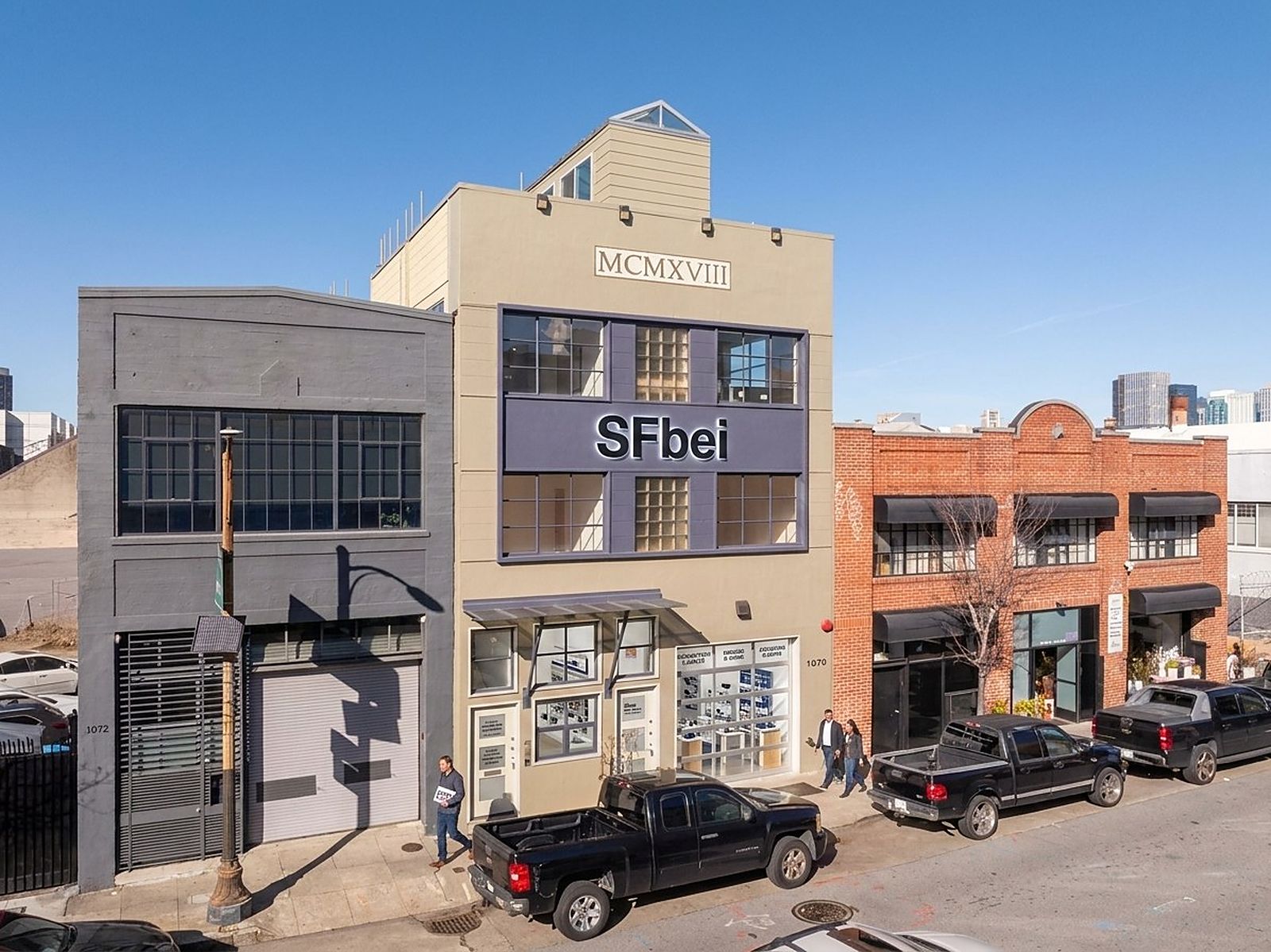 The SFbei facade from Bryant Street in daylight