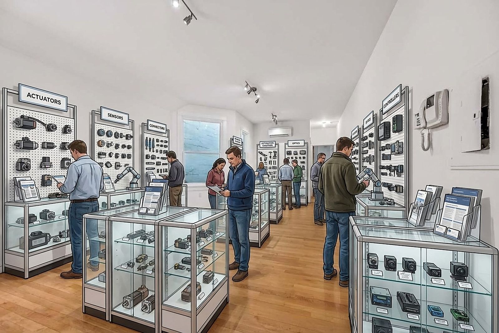 A supplier display bay on the components floor