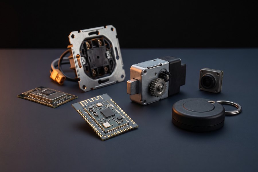 Smart home and IoT components on display
